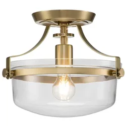 Elstead Lighting Penn Station 1-flammige Deckenleuchte E27 Messing gebürstet