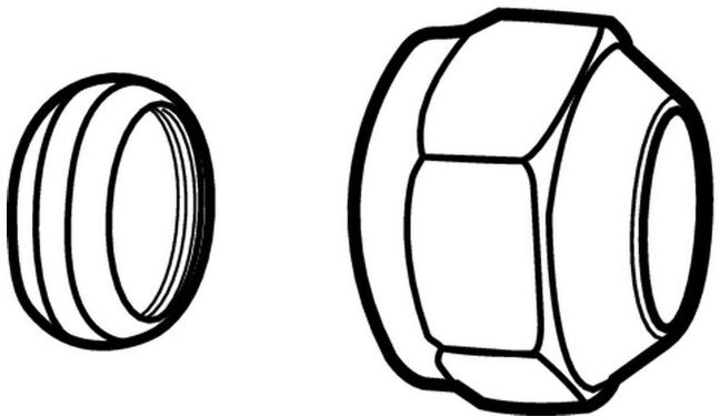 Heimeier Anschlusskupplung 53372414 mit Konus, M 22x1,5, Ø 14