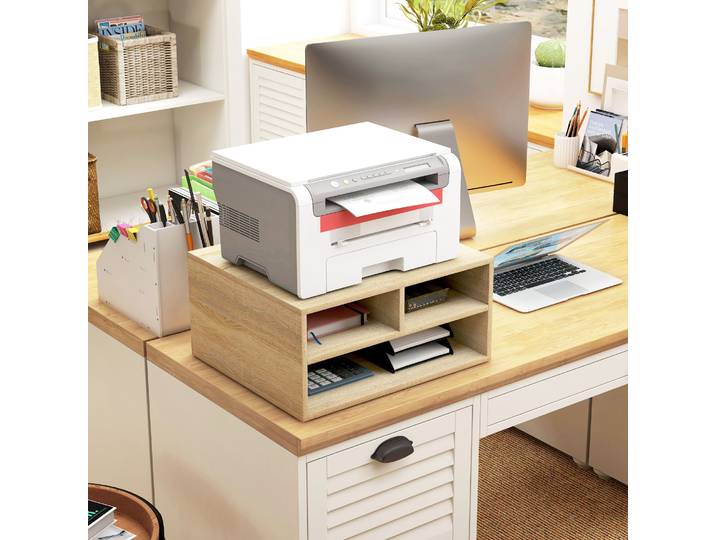 HOMCOM Organiseur Bureau Bois 3 Compartiments