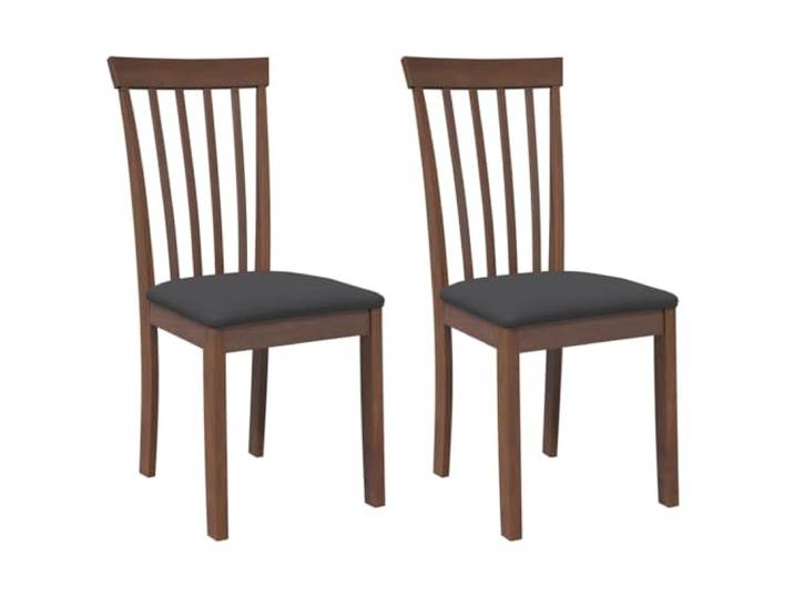 POUFGDR Esszimmerstühle mit Kissen, 2 Stück, Braun, Massivholz Ergonomisches Design, bequeme Rückenlehne, inklusive Kissen, Gummibaumholz, Esszimmer, Wohnzimmer