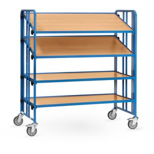 Fetra Eurokastenwagen 2895, mit Holzböden, 1280 x 658mm Ladefläche, 4 Etagen, neigbare Böden