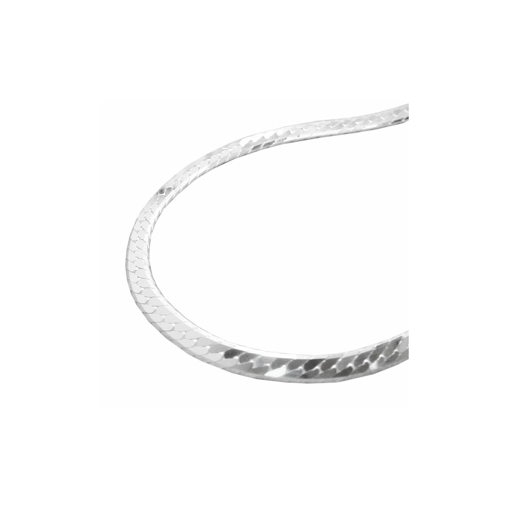 Gallay Kette 3mm Panzer flach gedrückt glänzend diamantiert Silber 925 45cm