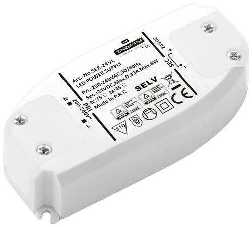 Dehner Elektronik SE 8-24VL (24VDC) LED-Trafo, LED-Treiber Konstantspannung 8W 0.33A 24 V/DC 1St.