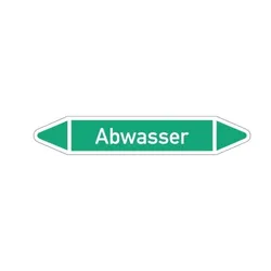 Aufkleber I RKZ-Etikett Abwasser, grün/weiß, für Ø 15-25mm, 96x17mm, 8/Bogen