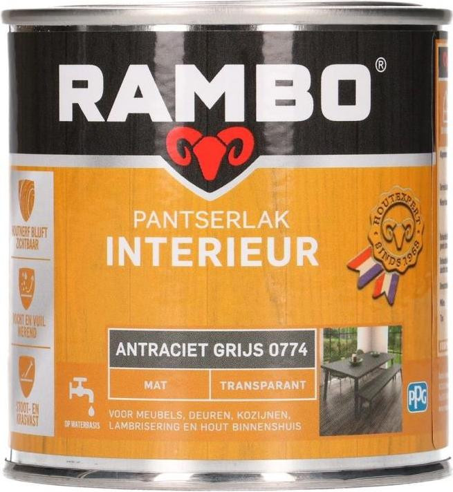 Rambo Pantserlak Interieur Mat 774 Anthraciet 0,25 l