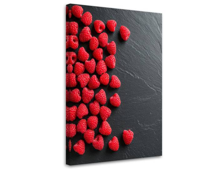 Feeby Leinwandbild Rote Himbeeren 70x100cm, Essen/Getränk, Rechteckig, 70x100 cm, Bilder & Rahmen, Bilder, Leinwandbilder