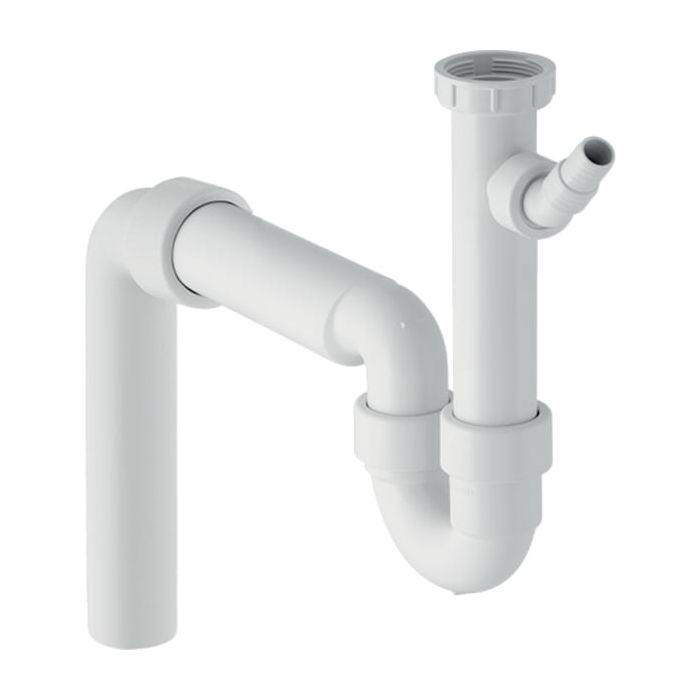 Geberit Rohrbogengeruchsverschluss 152556111 11/2" x 40mm, mit Winkelschlauchtülle, Abgang vertikal, für Spülbecken, weiß