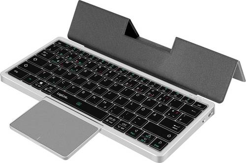 LogiLink ID0214 Bluetooth Tastatur, Maus-Set Deutsch, QWERTZ Space Grau Easy Switch 3 Geräte