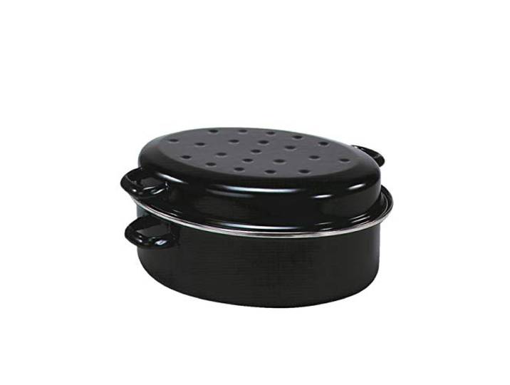 Krüger Emaille Gansbräter 34 x 24,5 cm oval 4,5 L Induktionsgeeignet
