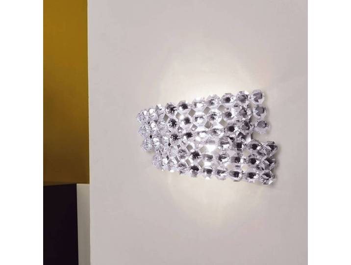 Marchetti Kristall Wandleuchte Diamante, dimmbar, chrom / silber, für Wohn- / Esszimmer, Metall