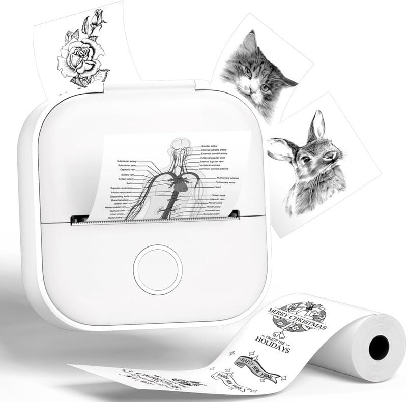 Phomemo T02-WH draagbare miniprinter voor studie-notitieblaadjes en stickers