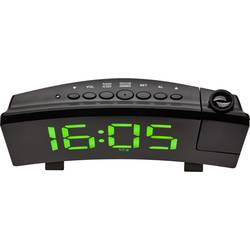TFA Dostmann 60.5015.04 Quarz Wecker Schwarz Großes Display, USB Anschluss