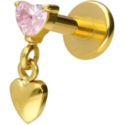 Titan Labret mit Innengewinde 2 HERZEN
