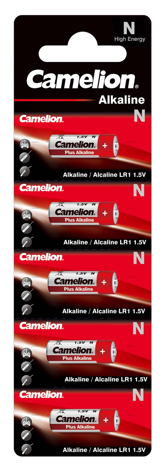 Camelion Plus Alkaline LR1 1,5v batterijen blisterverpakking van 5 stuks