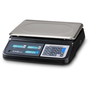 CAS Digitalwaage PR2N-6, Ladenwaage, geeicht, 6kg, mit Preisrechenfunktion, Teilung 2g