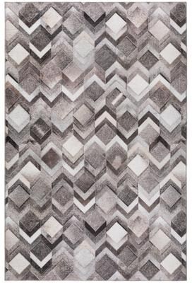 Addison Rugs Laredo Chevron Diamond Faux Hide Patchwork Area Rug.