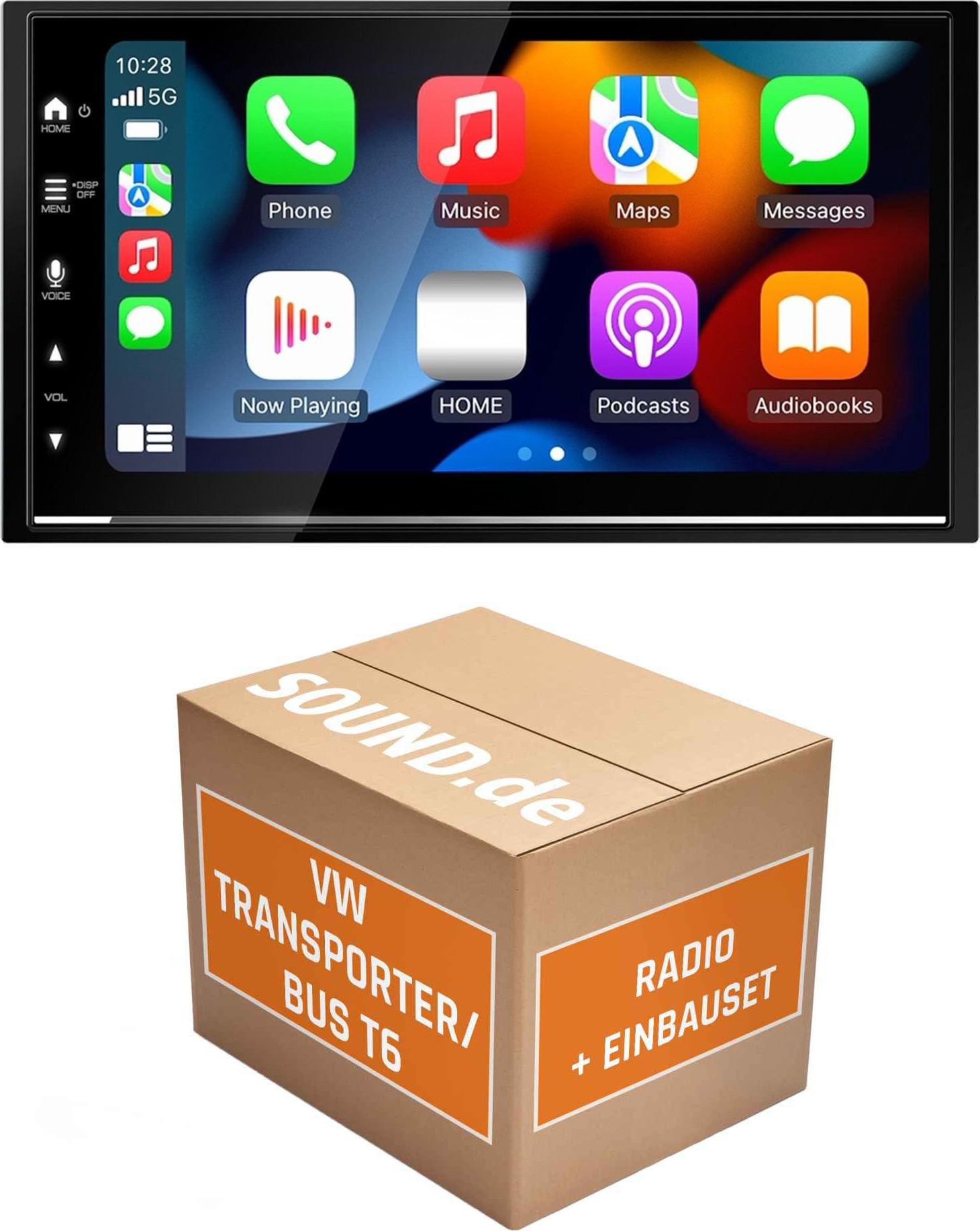 Autoradio Einbaupaket Kenwood DMX7722DABS passend für VW T6 + Lenkradfernbedienung | (Wireless) Apple CarPlay (Wireless) Android Auto