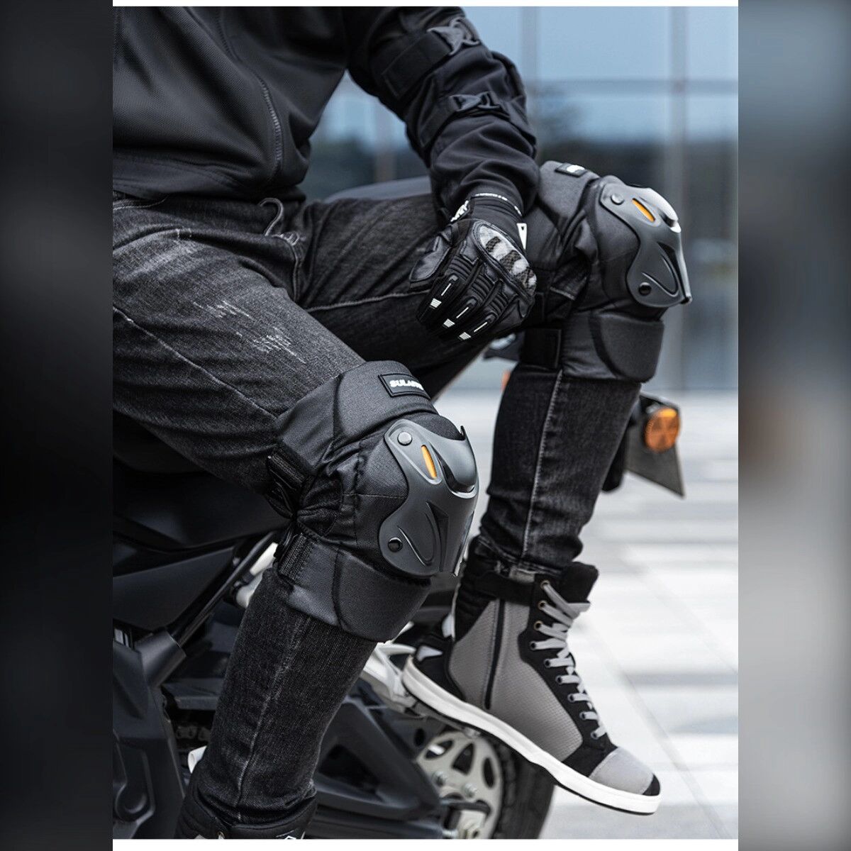 INF Gants de moto respirants avec maille, coque PVC aux articulations et compatibilité écran tactile Gris
