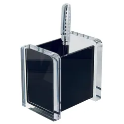 WEDO Acryl Exklusiv Stiftehalter 9,4 x 6,5 x 9,4 cm glasklar/schwarz