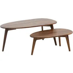 WOHNLING WL6.724 Design Couchtisch (2er Set) Sheesham 100 cm x 50 cm x 42 cm