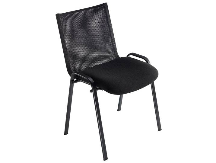 Chaise visiteur Melika - Maille filet - Noir - Pieds métal