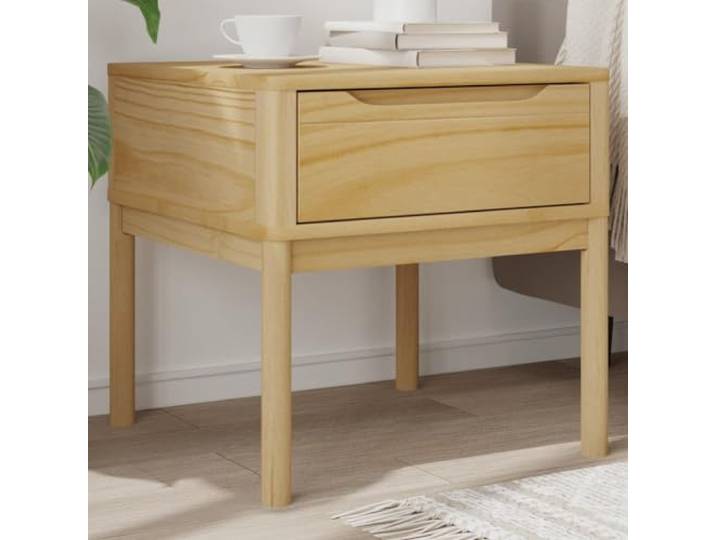 GBCDSWBR Beistelltisch Floro Massivholz Kiefer 55x55x54 cm Wachsbraun Rustikale Optik, Stabile Konstruktion, Vielseitiger Stauraum