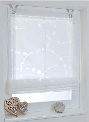 Kutti Vouwgordijn Cadena wit, halftransparant, B: 80 cm, H: 140 cm