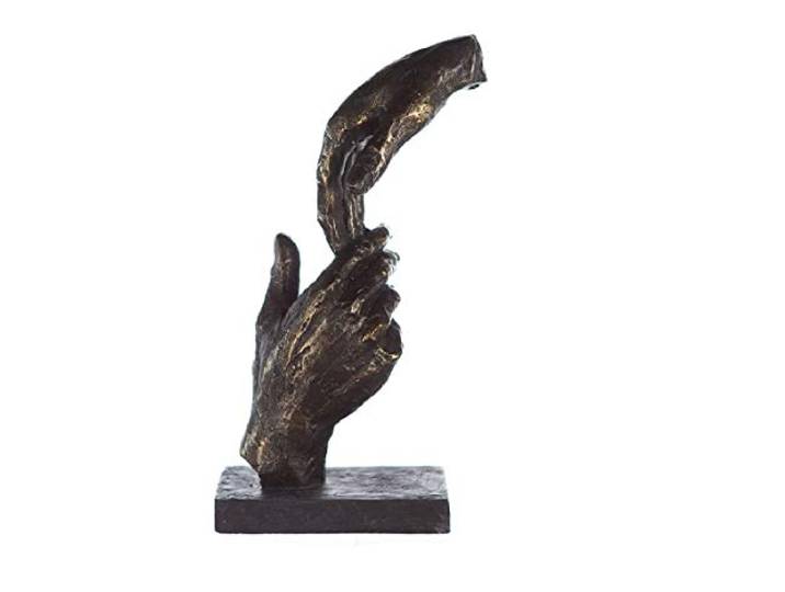 Casablanca Statue Mains Two Hands\, Résine Bronze 29 cm Un symbole fort d'union. Trouve sa place au salon comme au bureau. Une jolie idée cadeau à offrir.
