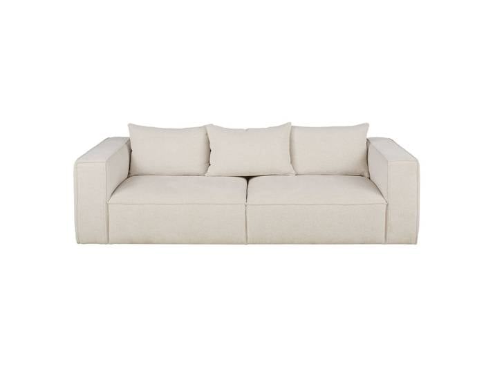 4-Sitzer-Sofa aus elfenbeinfarbenem, gewebtem Polyesterstoff