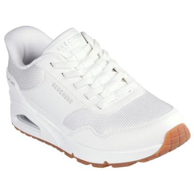 Slip-On Sneaker SKECHERS "UNO-SIMPLIFIED SLIP-IN", Damen, Gr. 41, Textil, weiß, Lederimitat, Textil, Schuhe Sneaker, Keilsneaker, Slipper mit integrierter Slip-Ins Technologie