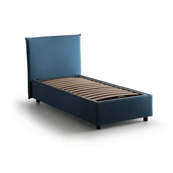 Shana - Einzelbett, blau, Abnehmbar - Made in Italy