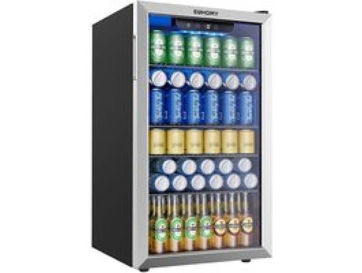 Mini Frigo 93.5L Silencieux avec Porte Vitrée – 126 Canettes – Température Réglable 0-16°C – Chambre Bureau Studio Étudiant