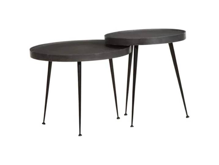 HEFZGDB Couchtisch 2 Stück Schwarz Holzwerkstoff Beistelltisch Ablagetisch mit Stabiler Tischplatte langlebiges Material pflegeleicht für Wohnzimmer Schlafzimmer
