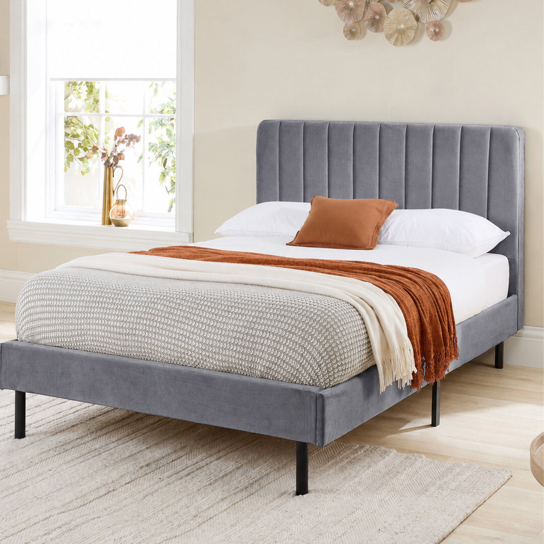 Fairmont Park Marguerite Upholstered Bed Steel Double (4'6)