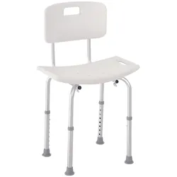 Helloshop26 - Duschstuhl ergonomisch verstellbar 43 x 50 x 71-88 cm rutschfeste Sicherheit skandinavisch Aluminium weiß 21_0000924