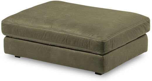 Ebern Designs Parven II 123cm Wide Genuine Anilin Leather Rectangle Solid Colour Standard Ottoman Green 45cm H X 123cm W X 93cm D