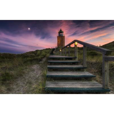 Fototapete PAPERMOON "Photo-Art THOMAS SIEGEL, WEG ZUM LEUCHTTURM", bunt, B:4,5m L:2,8m, Vlies, Tapeten