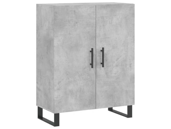 HGFDVCMR Sideboard Betongrau 69,5x34x90 cm Holzwerkstoff Schrank Moderne Kommode mit Metallfüßen für Wohnzimmer und Flur. Viel Stauraum für Alltagsgegenstände und Dekoration.