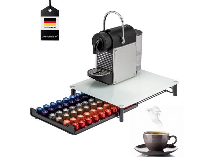bremermann Kaffeekapsel-Box, für Nespresso, weiß, Weiß, Metall, 31x7x40.5 cm, Küchen, Küchenmöbel