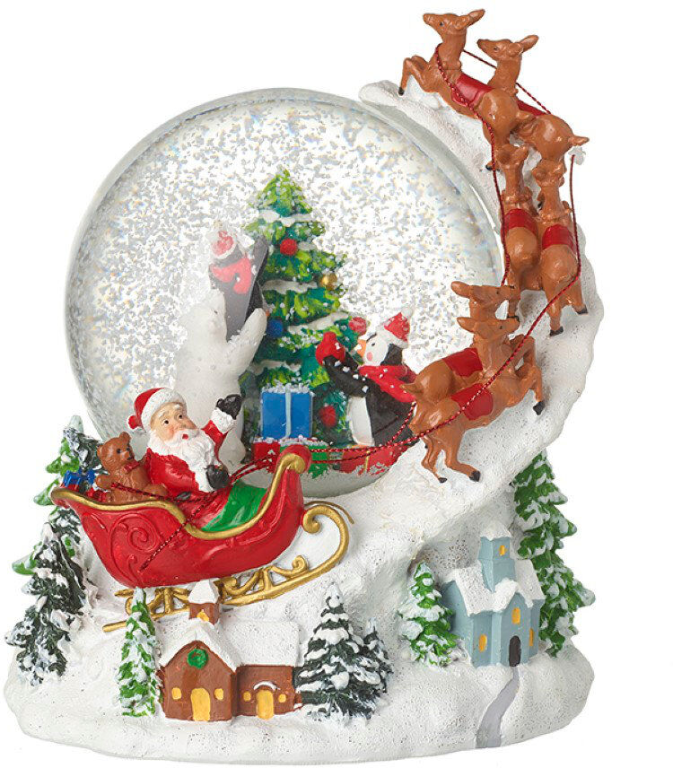 The Seasonal Aisle Christmas Deer Snow Globe 18cm H X 16cm W X 16cm D