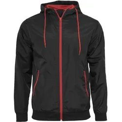 Build Your Brand, Unisex, Laufjacke, Windrunner Jacket (S), Rot, Mehrfarbig, Schwarz, S