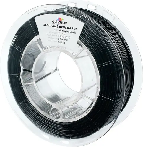 Spectrum Filaments 81552 Safeguard PLA Filament PLA antibakteriell 1.75mm 250g Deep Black, Schwarz 1St.