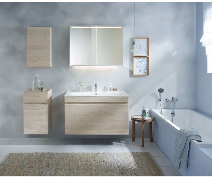Geberit Option Spiegelschrank 500583001 900x700x150mm, mit Beleuchtung, zwei Türen