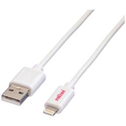 ROLINE USB 2.0 Sync- & Ladekabel mit 8pin-Konnektor, weiß, 0,15 m 11.02.8326