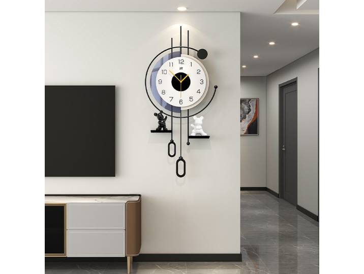 Horloges murales pivotantes à la mode, rangement pour salon, chambre à coucher, moderne, Simple, silencieux, accessoires de décoration de luxe pour la maison