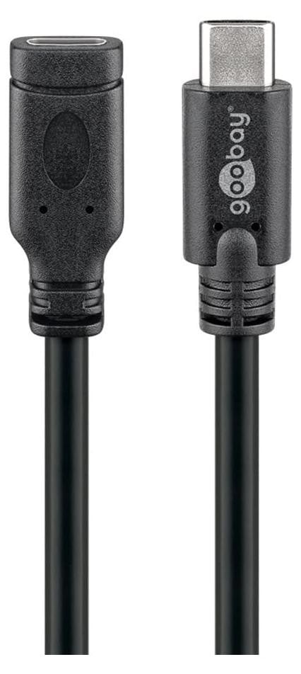 Goobay USB-C verlengkabel USB 3.1 Gen 1, zwart, 1 meter