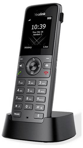Yealink W73H DECT DECT-Mobilteil Freisprechen, für Hörgeräte kompatibel Farbdisplay Schwarz