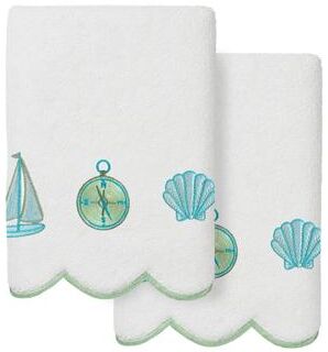 Authentic Hotel and Spa 100% Turkish Cotton SEA JOY Scallop Embellished Towel Collection