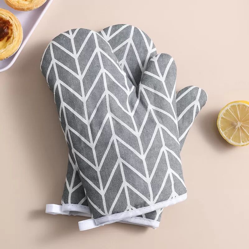 INF Topflappen Set mit 2, Küchen Mikrowellen Dampfhandschuhe Grau