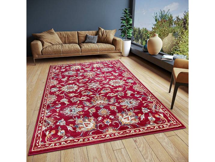 Orientteppich Caracci Rot/Rot 120 x 170cm Vorderseite Polypropylen Rückseite: Jute / Polypropylen